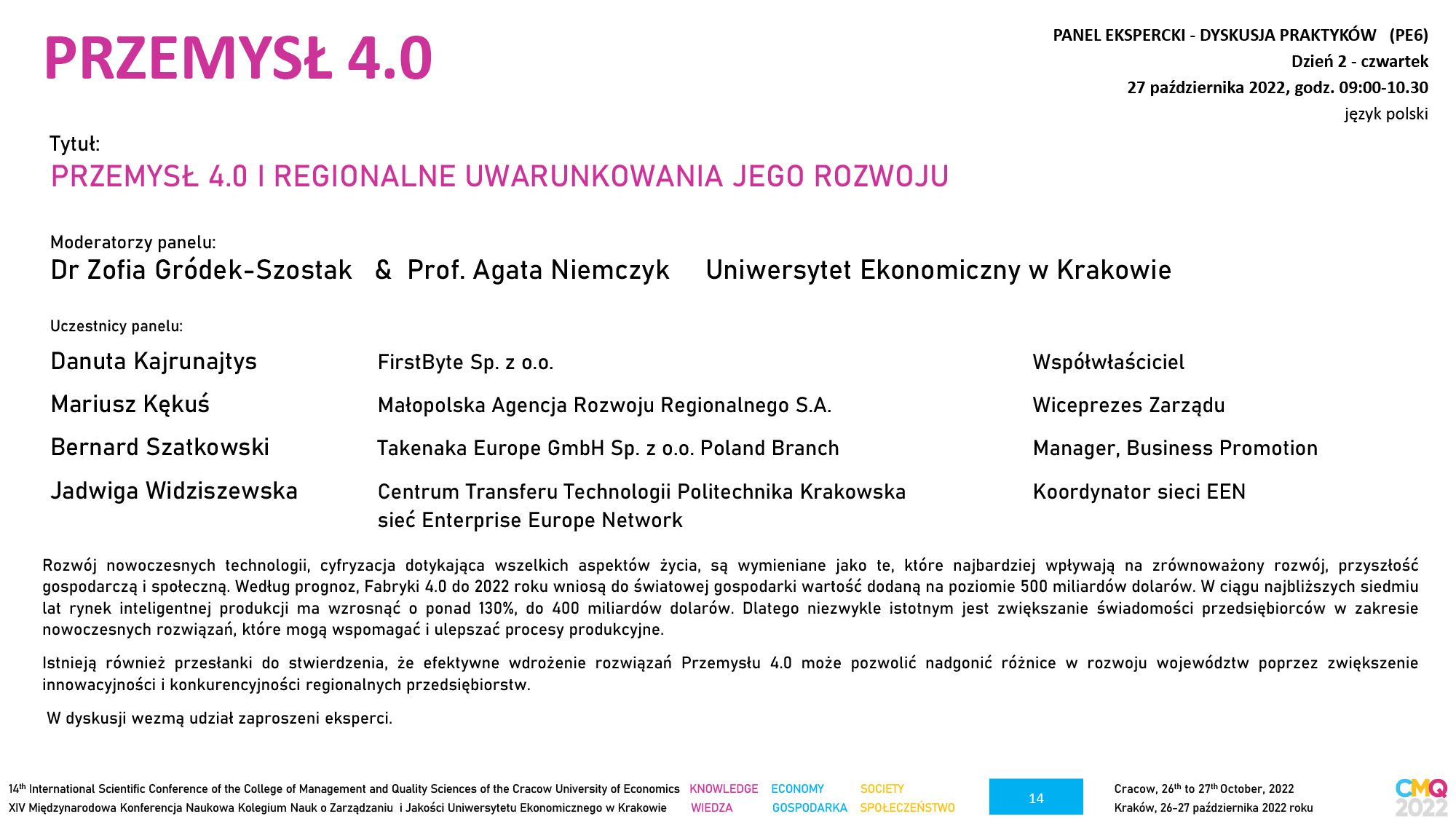 14 CMQ2022 HARMONOGRAM PP 2022 10 20 14